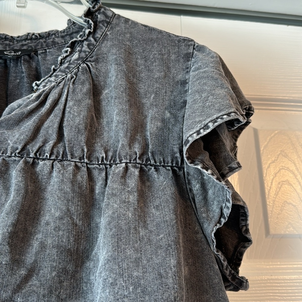 Rails “Ruthie” Ruffle Sleeve Tencel Denim Blouse … - image 6